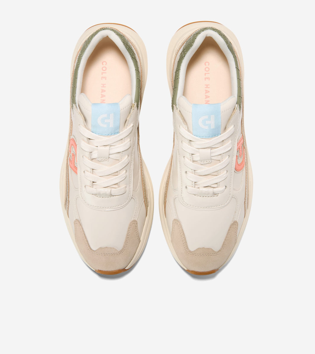 W33381:IVORY/CH OAT SUEDE/OIL GREEN SUEDE/GOLD METALLIC/IVORY-OIL GREEN