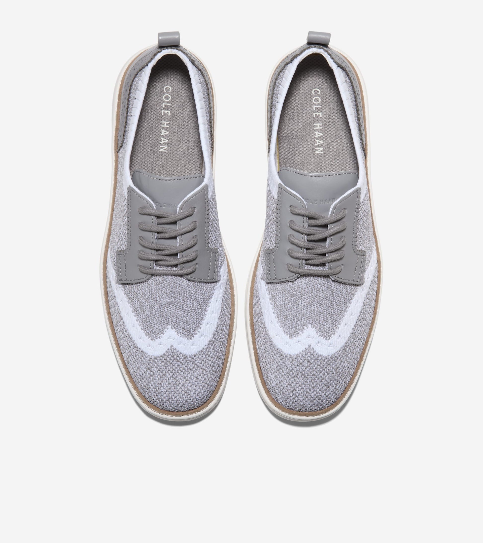 W33218:FROST GRAY AND WHITE HEATHERED KNIT/FROST GRAY/IVORY