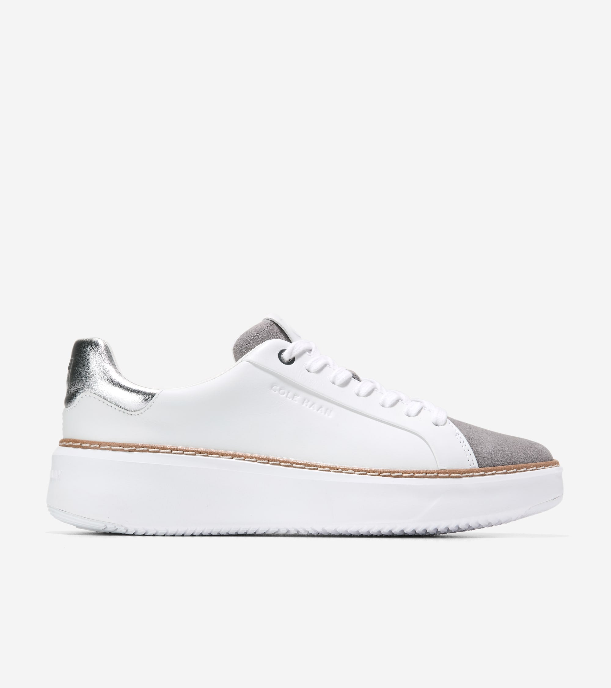 W33828:WHITE LTR/FROST GRAY SDE/SILVER METALLIC LTR