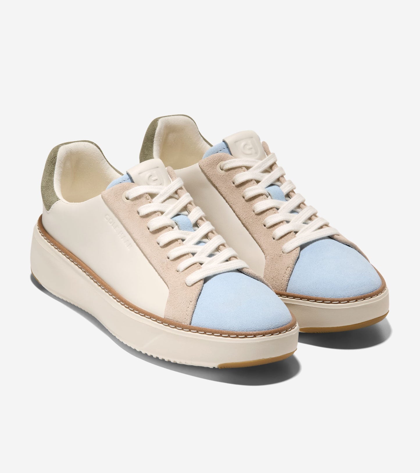 W34463:IVORY/SUEDE/SKYWAY & OIL GREEN SUEDE/IVORY