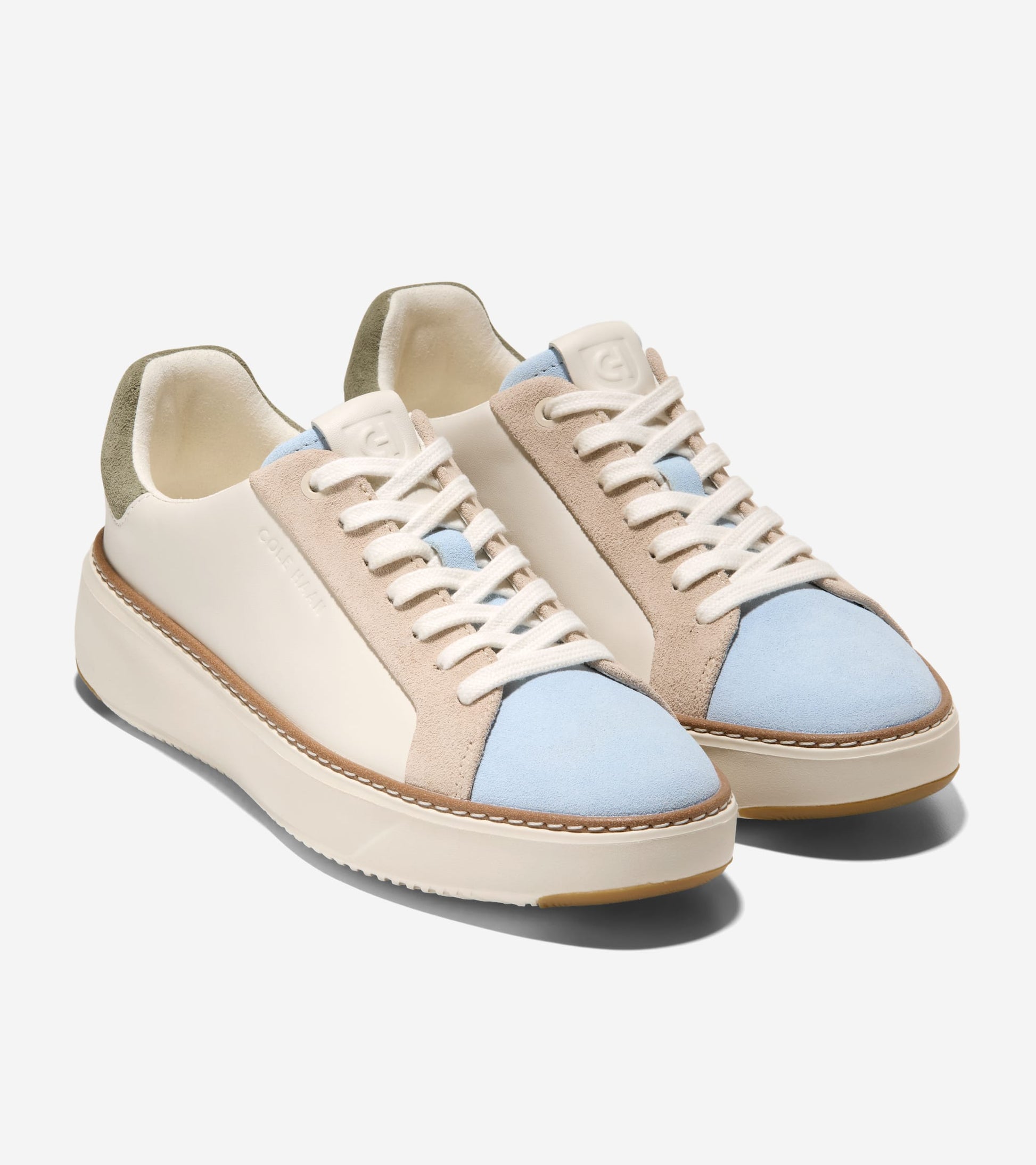 W34463:IVORY/SUEDE/SKYWAY & OIL GREEN SUEDE/IVORY