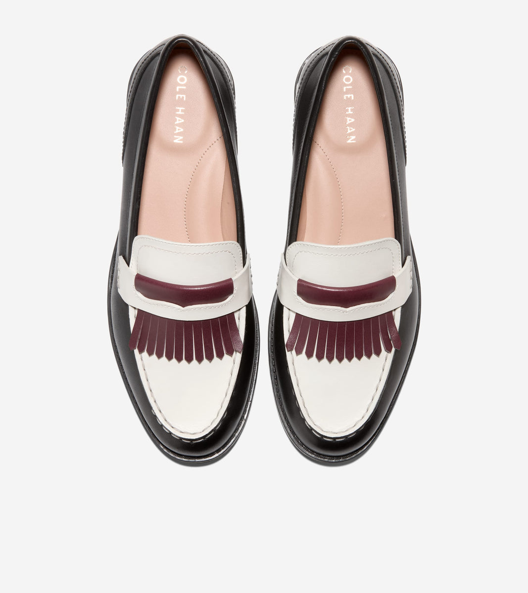 W33553:IVORY/BLACK/CH DK GARNET LTR